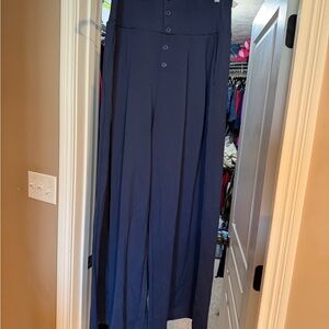 HALARA Navy Blue Wide-Leg High-Waist Pants Size Large : Like New!